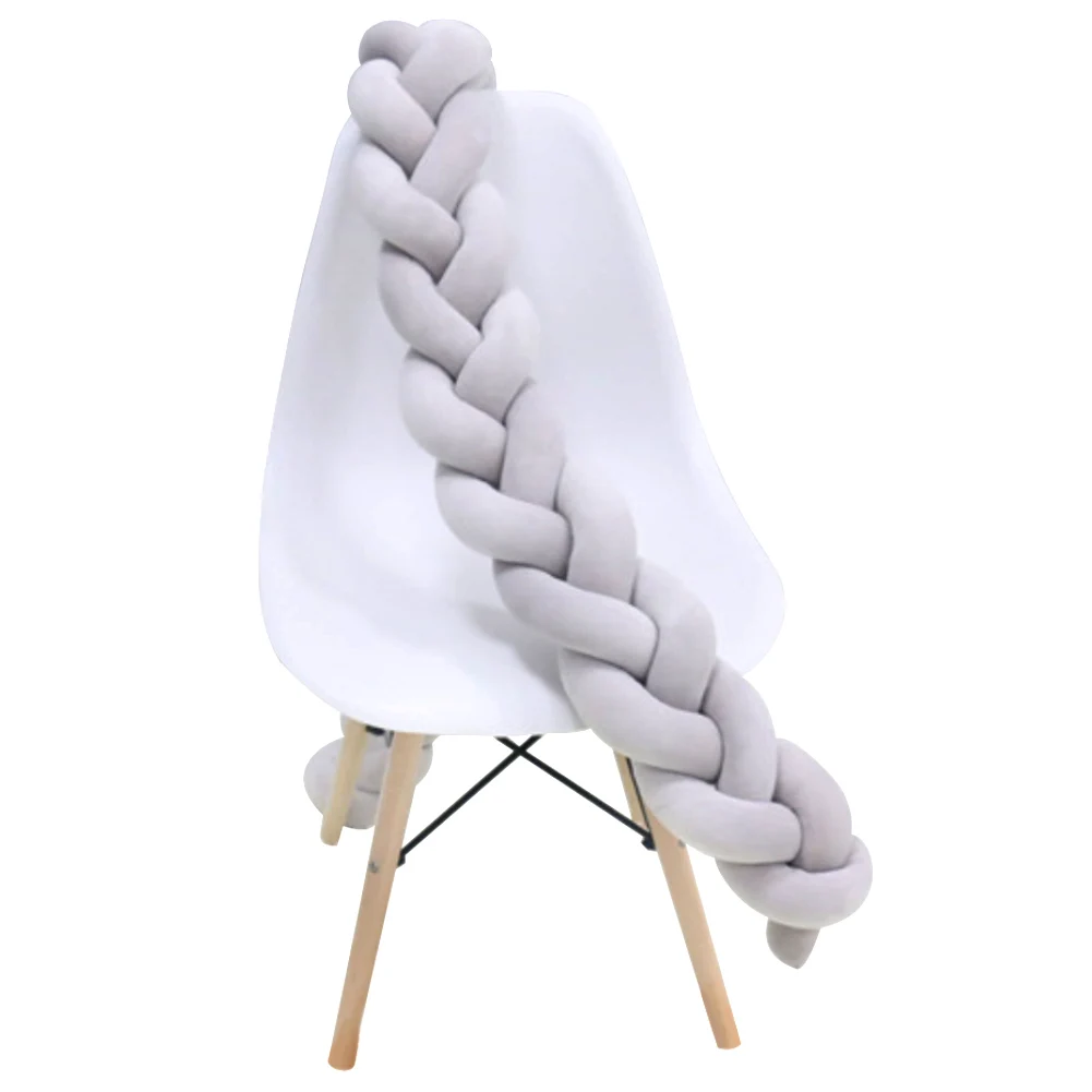 

colorful Newborn Baby Crib Bumper Cushion Knotted Braided Plush Nursery Cradle Decor