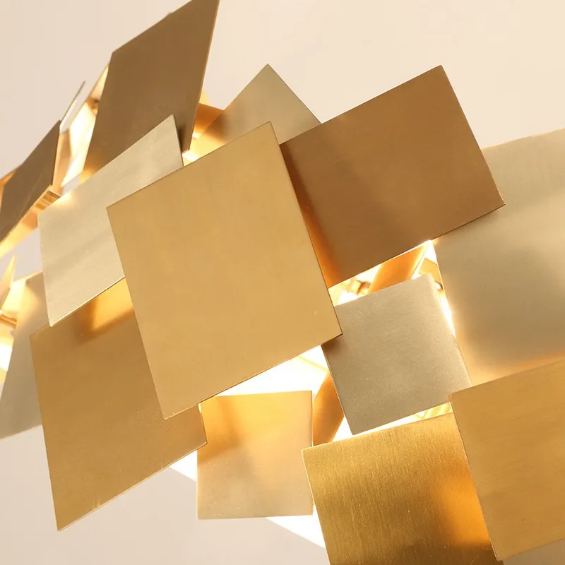 Скандинавский современный Lustre Luminarie Led E14 подвесной светильник вращающаяся стальная подвесная цепь лампы Золотой покер Led Подвесная лампа