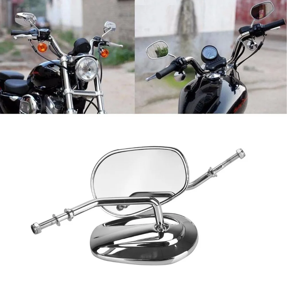 1 пара хромированные Задние Зеркала для 8 мм с резьбой Harley Sporster Softail Dyna Touring