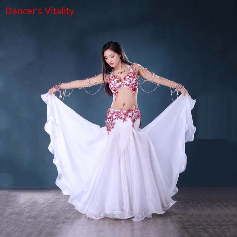 Женская одежда для танца живота профессиональный костюм из нейлона и шелка |