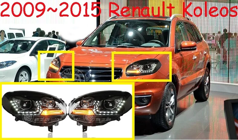 HID xenon headlight Задний бампер противотуманный фонарь для Renualt koleos фар 2009 2010 2011 2012 2013 DRL Bi Xenon объектива HI короче спереди и длиннее сзади) парковочные Противотуманные фары HID лампы koleos фонарь - Цвет: HID xenon headlight