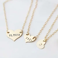 initial heart shape necklace name jewelry handmade gold filled choker pendants collier femme kolye necklace for women