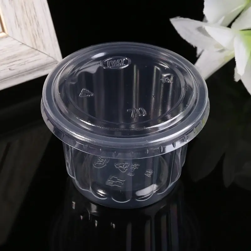 50 шт одноразовые чашки набор 120 мл соус горшок рифленый контейнер Jello Shot Cup слизи хранения с крышкой для кетчупа