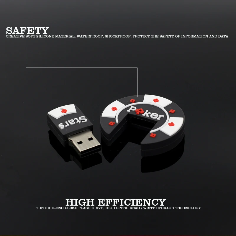 Покер Star usb флэш-накопителя 64 ГБ кремния флешки креативный подарок интерфейсом USB