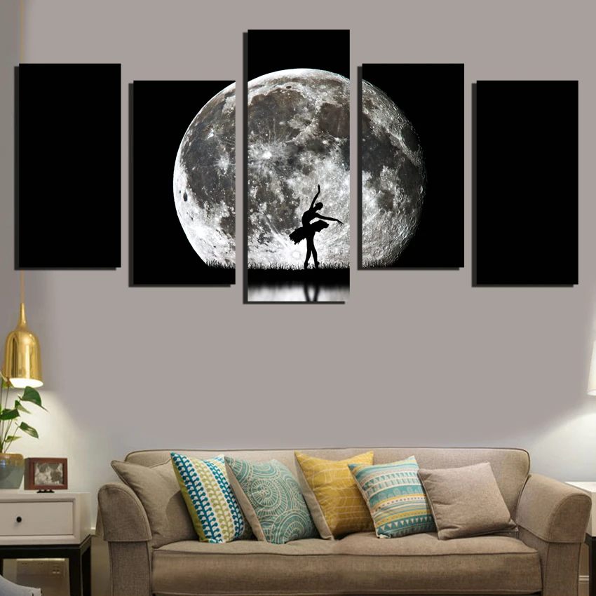 Без рамки 5 шт. картина маслом на холсте с принтом балет прыжки под луной