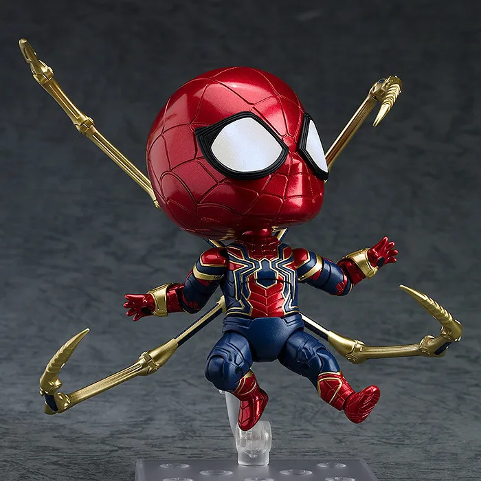 Аниме Marvel Мстители Nendoroid 1037 Милый Железный паук человек Kawaii 10 см фигурка