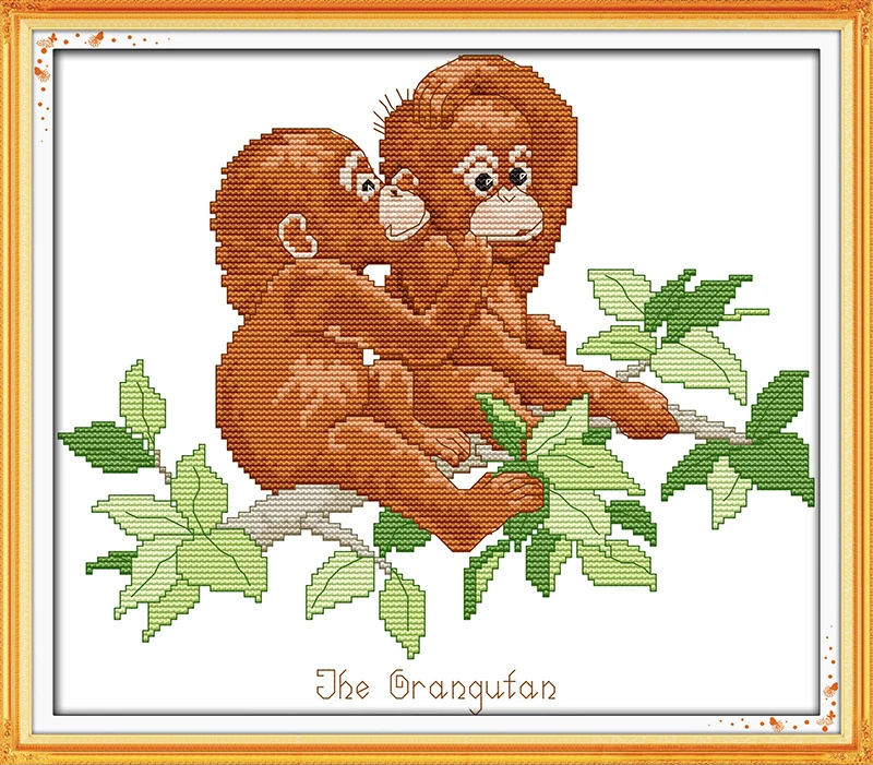 

Набор для вышивки крестиком Orangutan 14ct 11ct, предварительно штампованный холст, вышивка крестиком, животное, любимая вышивка, сделай сам, ручная ...