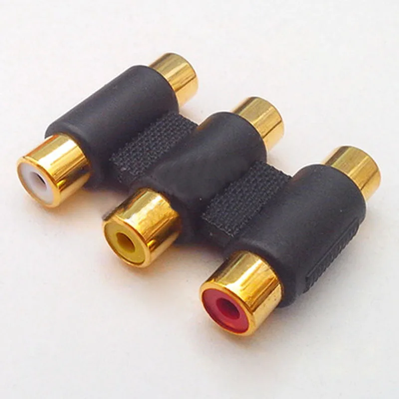 2шт 100 шт 1/3 RCA разъем удлинитель резьбы двойной трехсторонний аудио кабель Разъем