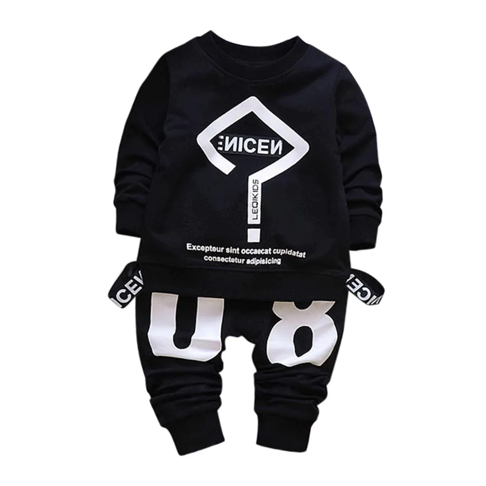 Toddler Baby Kid Boy Girl Outfits Letter baby boy christmas outfit Printing T-shirt Tops+Pants Clothes Set JAN10 | Детская одежда и