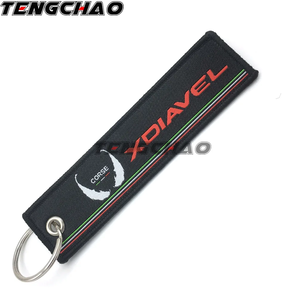 Модный брелок для ключей мотоцикла Ducati уличный истребитель Тканое кольцо ярлык