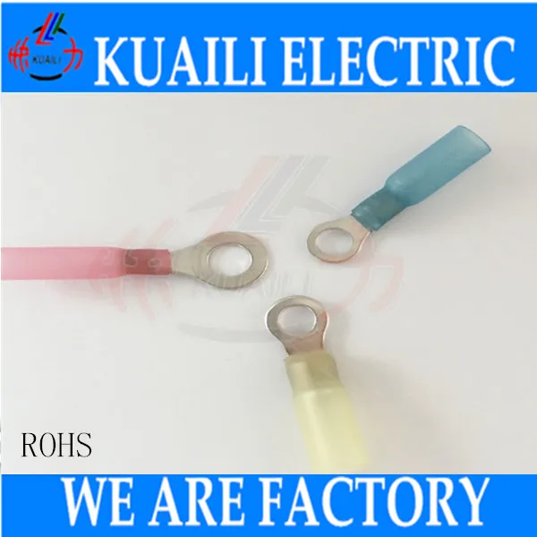 

200PCS Heat Shrink Electrical Connectors Shrinkable Wire Solder Terminals YELLOW RV5.5-6