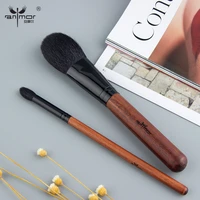 anmor high quality goat hair makeup brushes set professional brushes for makeup powder blush eyeshadow wooden handle tool