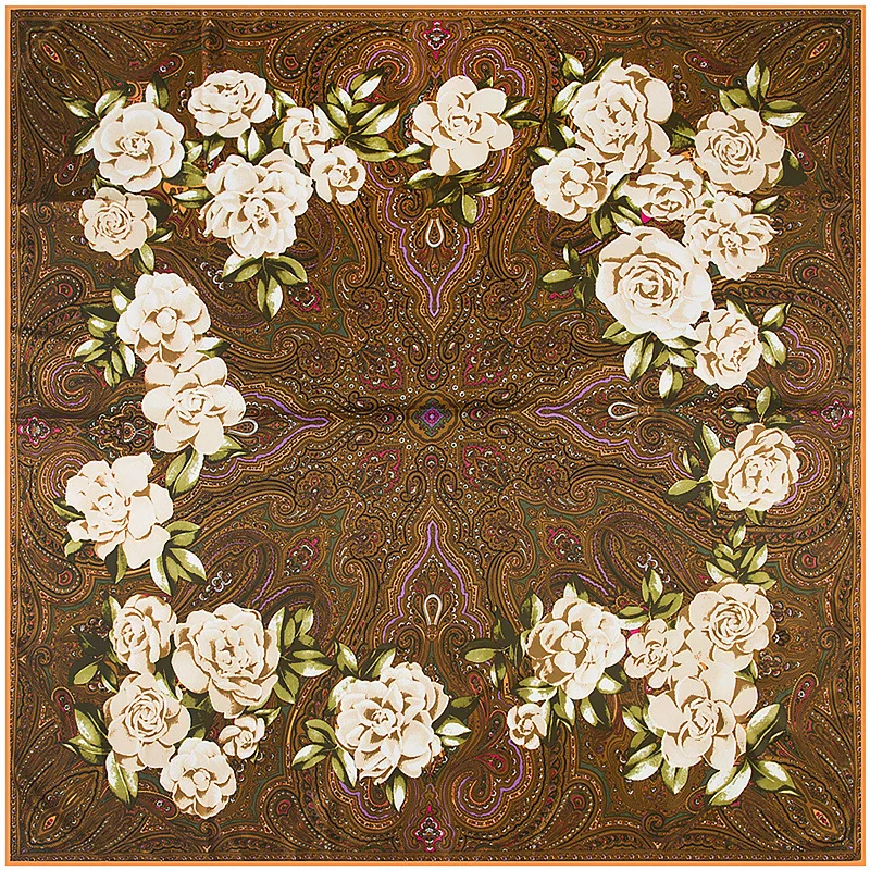 Pretty Camellia 130*130cm twill silk scarf women square scarves new style tassel lady spring fashion female party |