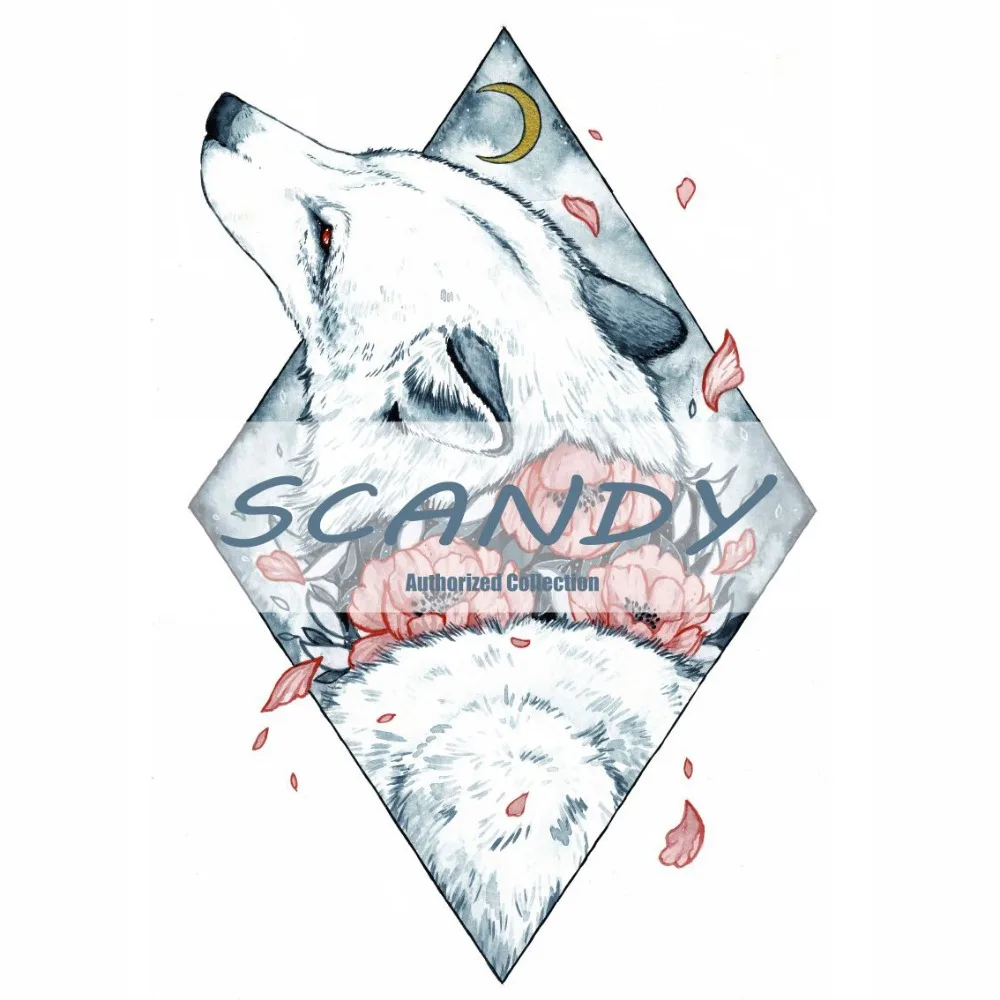 Женское одеяло с капюшоном Miss You by Scandy мягкое Флисовое животным воющим волком в