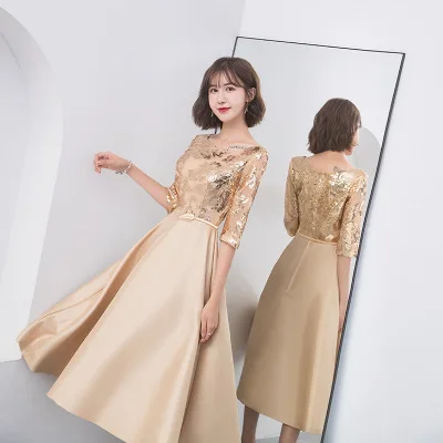 Golden zipper style Вечерние платья, женские красные, золотисто-зеленые, 7 цветов, XS-3XL, большие размеры, праздничные платья, новое осенне-зимнее корейское Макси платье CX961 - Цвет: Golden zipper style