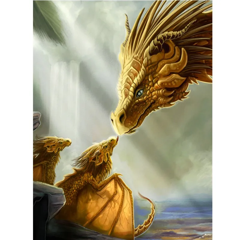 5D Diy diamond painting cross stitch animal crystal square foamiran sets unfinish decor embroidery dragon FZ564 | Дом и сад