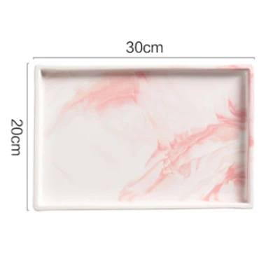 Large pink tray Современные Мраморные керамические тарелки для хранения ювелирных изделий, креативные тарелки, тарелка для фруктов и конфет, аксессуары для украшения дома - Цвет: Large pink tray