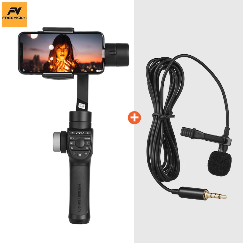 add microphone Freevision Vilta-m Pro смартфон карданный 3-осевой Ручной Стабилизатор для iPhone samsung GoPro 7 6 PK Vilta m гладкий 4 Осмо 2 - Цвет: add microphone