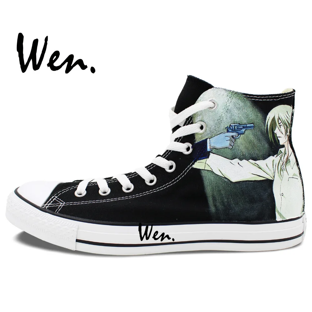 Черные холщовые кроссовки Вэнь для мужчин и женщин унисекс|high canvas sneakers|sneakers