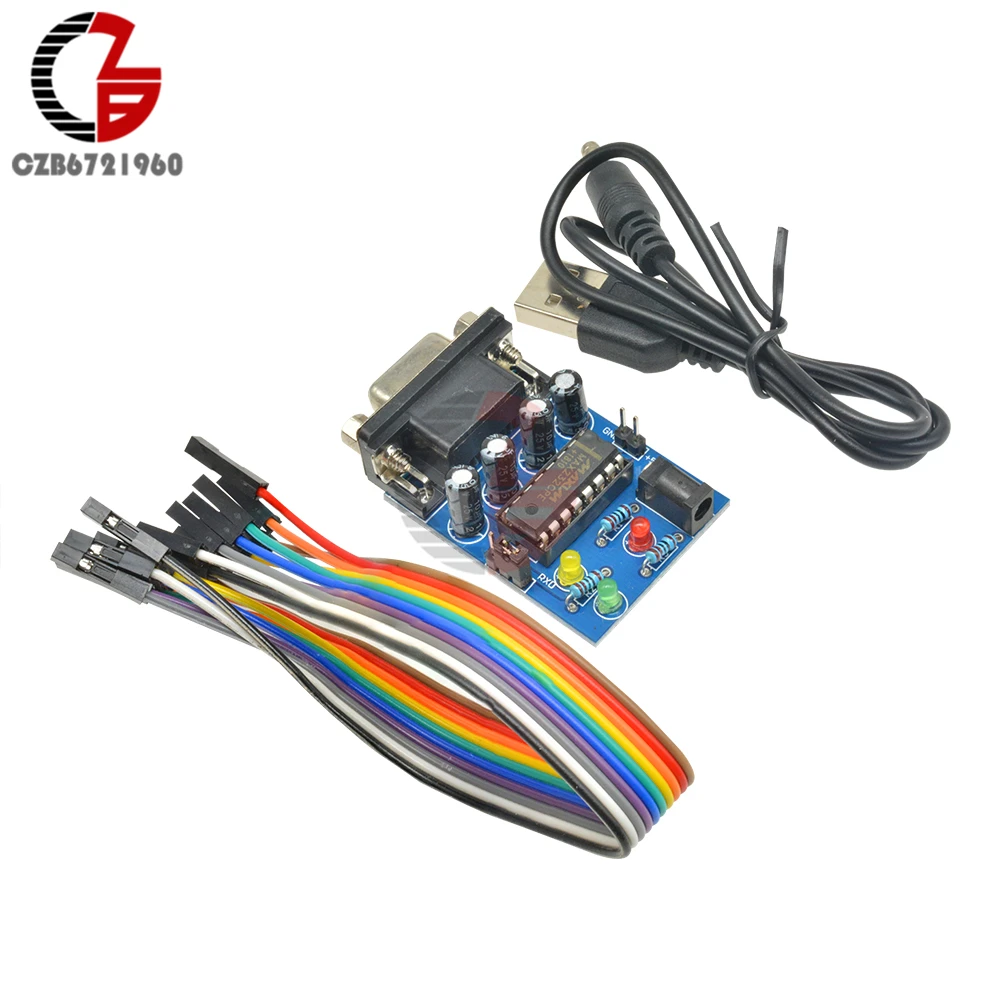 RS232 к TTL Модуль преобразователя MAX232CPE MAX232 чип передачи DB9 Серийный плата питания RXD