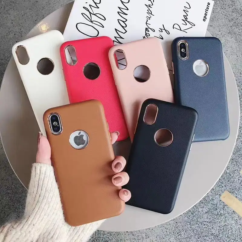 Luxury Business Leather Phone Cases For iPhone 6 6s 7 8 Plus X XS XR MAX Have LOGO Hole Back Half-wrapped Retro Cover Case Coque |