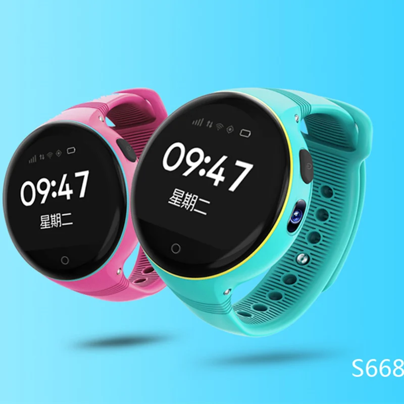 S668 Детские умные часы Сенсорный экран круглый в gps LBS Wi Fi камера позиционирования G