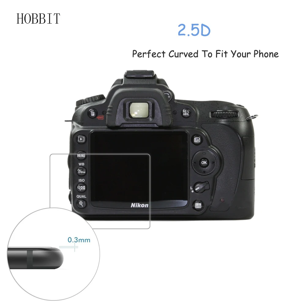 2 упаковки для Nikon D90 D7000 0 3 мм 2.5D 9H прозрачное закаленное стекло Защита экрана