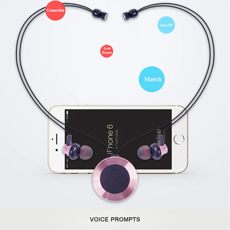 Подвесные Bluetooth наушники металлические магнитные Беспроводные спортивные для