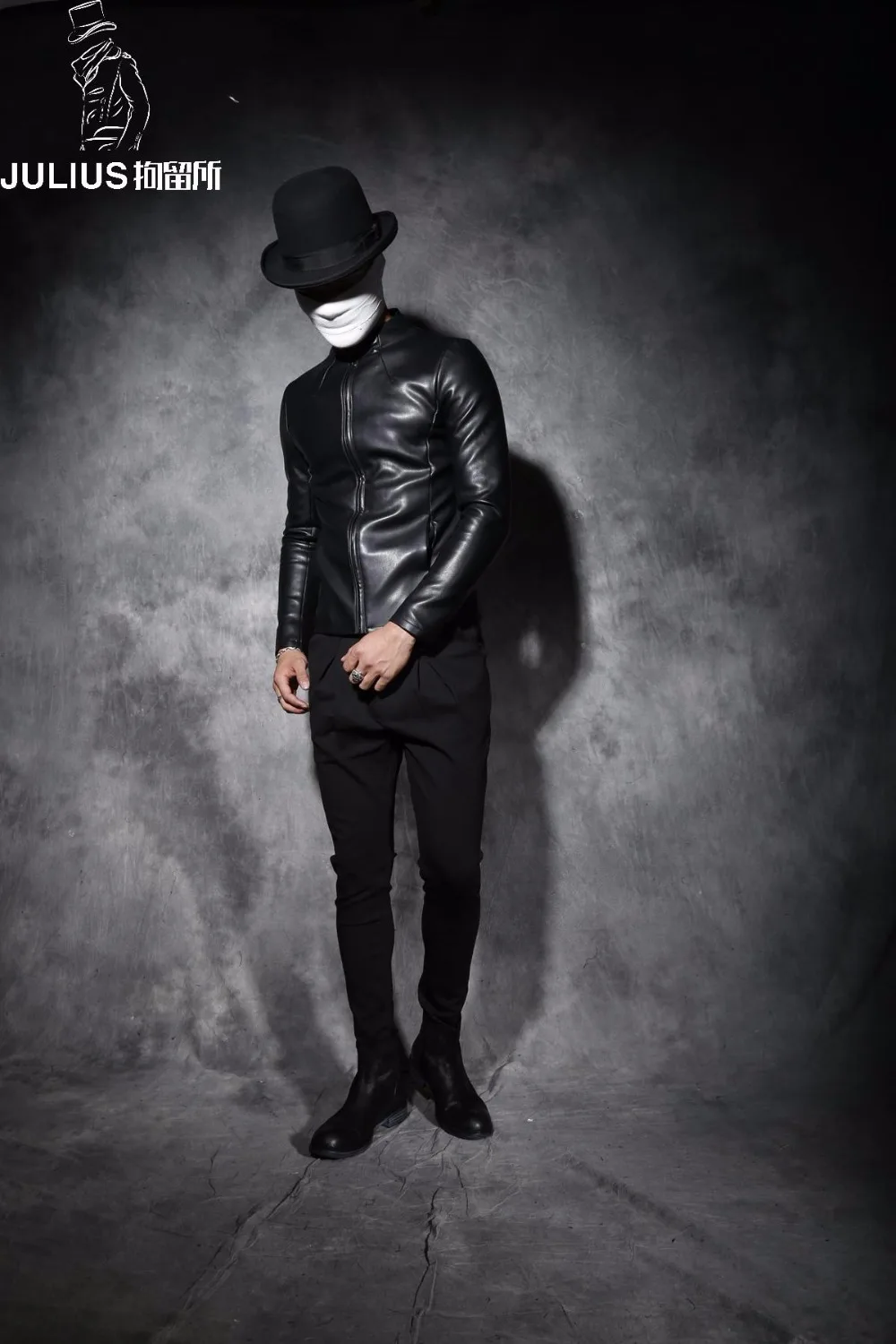 

M-2XL!!Fashion new winter men's tight leather collar stylist short leather coat anti personality