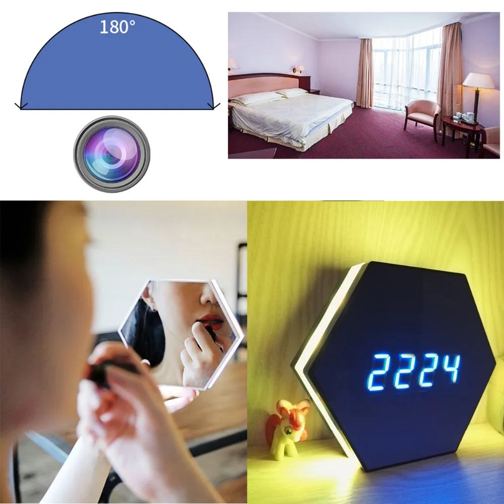 SOONHUA 1080P мини-камера, цветной будильник, беспроводная, wifi, инфракрасная, ночная версия, обнаружение движения, домашняя камера безопасности