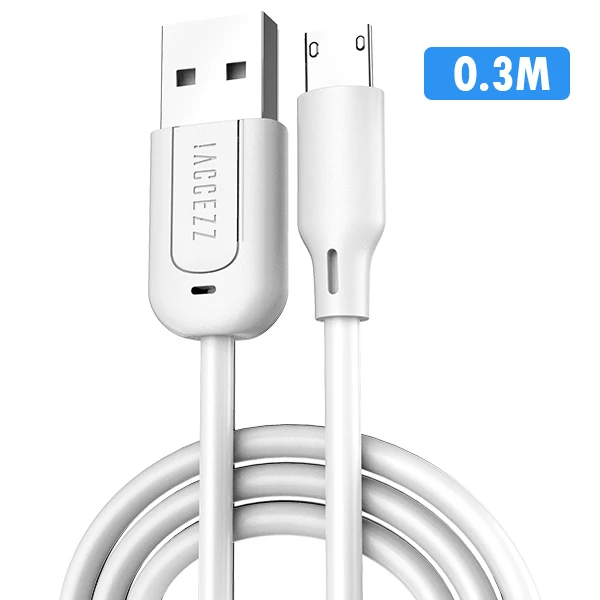 0.3M White ACCEZZ 30 см 1 м 3 м Кабель зарядного устройства микро-usb Быстрая зарядка данных для samsung S7 huawei Xiaomi Tablet кабель для телефона Android короткий длинный провод - Цвет: 0.3M White