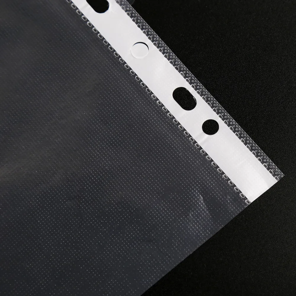 

100pcs A4 Transparent Perforated File Storage Document Folder Case Bag Sleeves