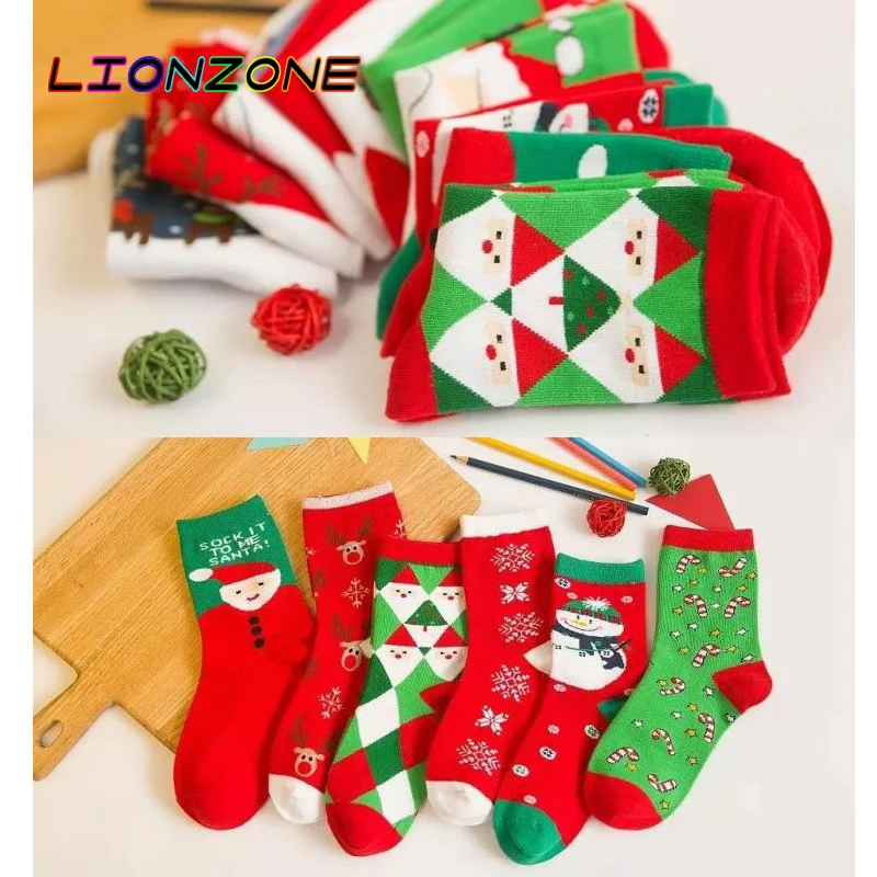 Рождественские носки LIONZONE подарки для женщин зимние теплые хлопковые