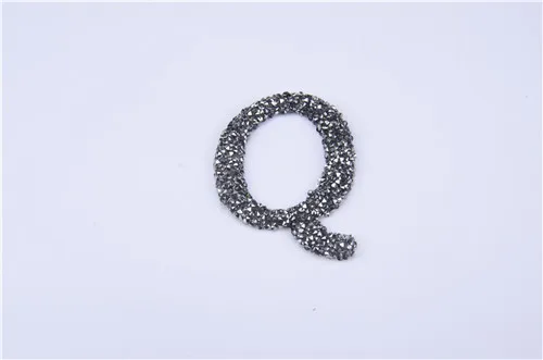 Q A-Z, 1 шт., стразы, 3D алфавиты, черный бриллиант, исправление, буквы, мотивы, железные нашивки, аппликация для одежды, шляпы - Цвет: Q