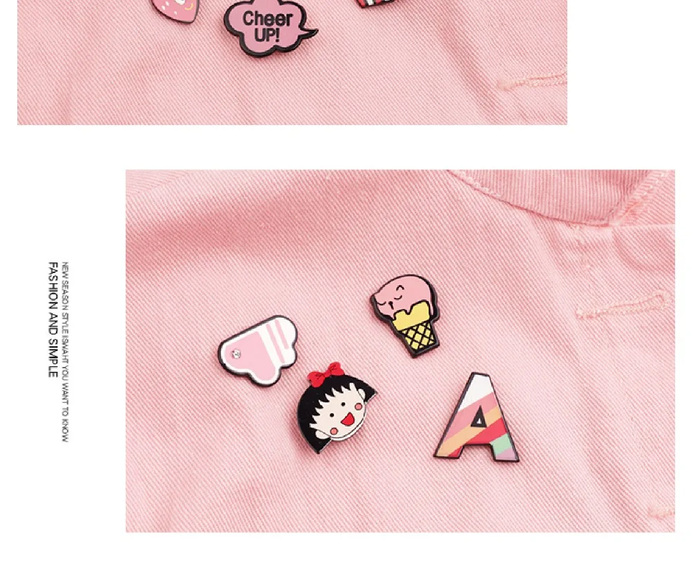 1 шт. Смешанные розовые леопардовые Мультяшные значки на булавке Kawaii значок bacgets на рюкзаке значки на одежду акриловые значки Z31