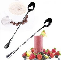 1 pcs long handled stainless steel coffee spoon ice cream dessert tea spoon for picnic kitchen accessories