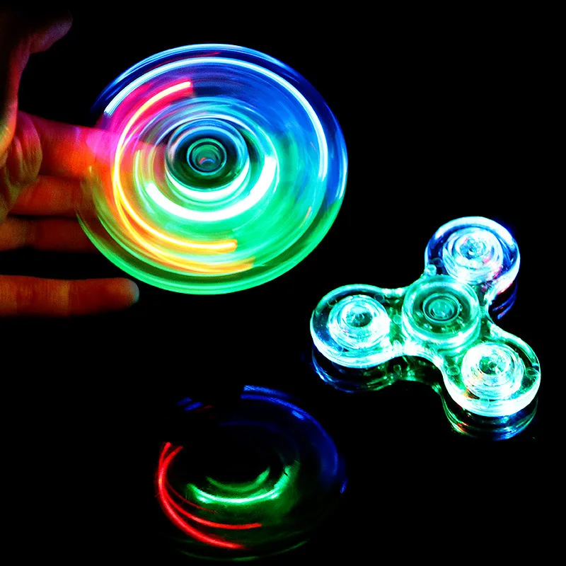 Встряхивание света Fidget finger Spinner красочное освещение для аутизма и СДВГ
