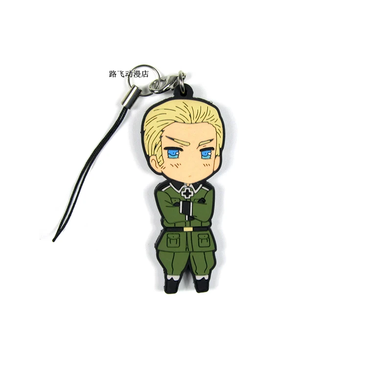 Axis Powers Feliciano Vargas Ludwig Kiku Honda Alfred F. Jones Arthur Kirkland Action Figure Anime Model Rubber Keychain Pendant | Игрушки и