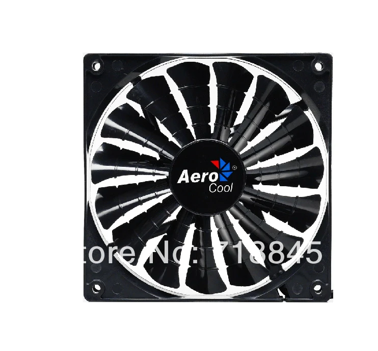 Оптовая продажа черный цвет Aerocool 12 В 4Pin 3Pin 140 мм x 25 14025 Прохладный моды 15 плавник