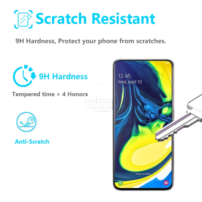 2 шт Полное покрытие закаленное стекло пленка для Samsung A90 Защитное экрана A80 Saver
