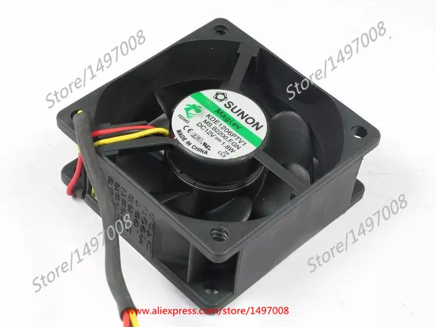 SUNON KDE1206PTV1 MS.B2200.F.GN AC/DC 12V 1 8 W 3-провод 60X60X25mm Сервер вентилятор охлаждения |