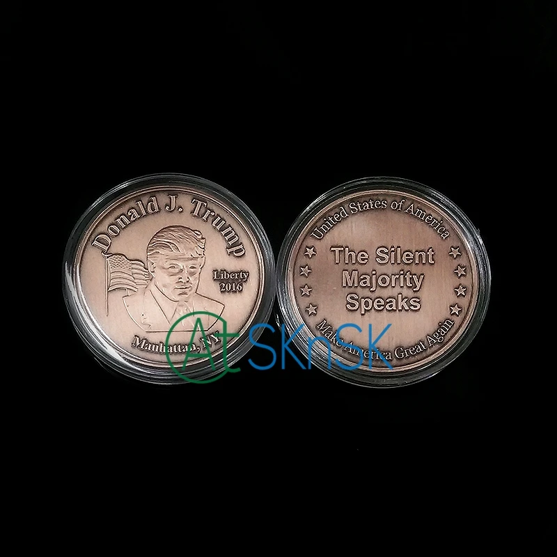 Mixed 3pcs/lot three color coins for collectors newest commemorative holder us president Donald trump sale | Дом и сад