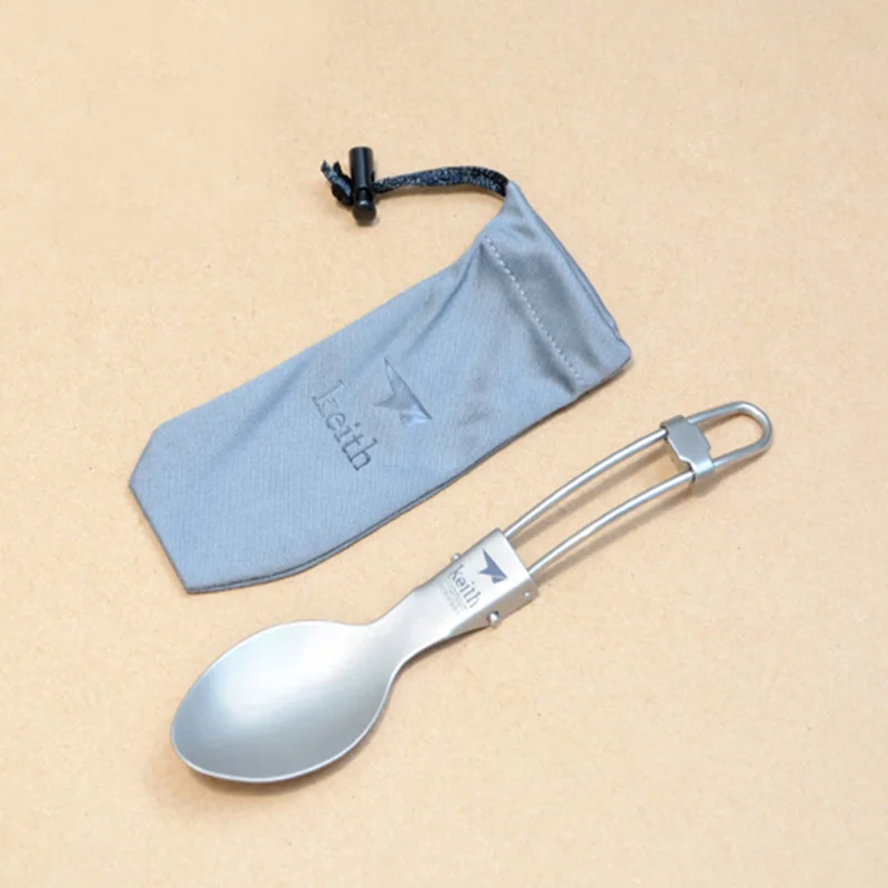 Spoon 10 шт./компл. Кемпинг посуда набор посуды для здоровья, титановый комплект столовой посуды складные чаши Ножи, вилок и ложек - Цвет: Spoon