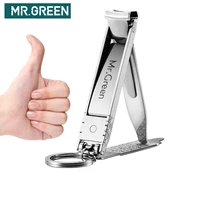 mr green ultra thin foldable hand toe nail clipper cutter trimmer stainless keychain wholesale high quality manicure nail tools