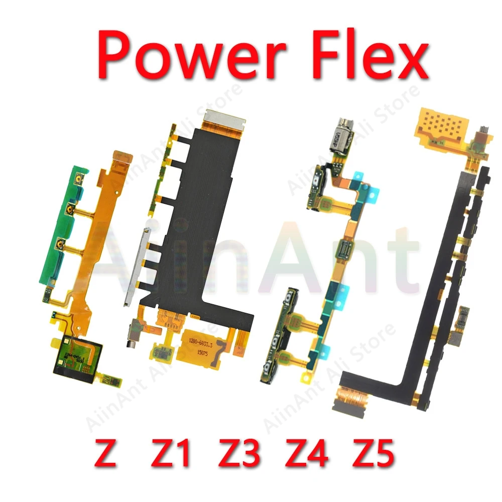

For Sony Xperia Z Z1 Z2 Z3 Z4 Z5 Compact Premium Plus Original Power Flex Volume Side Key Button Microphone Ribbon Flex Cable