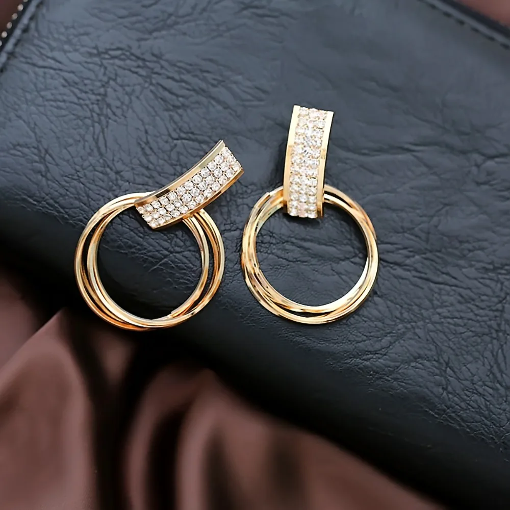 Zinc Alloy Round HOOP Earrings Simple Europe trendy style 2Color new arrival | Украшения и аксессуары
