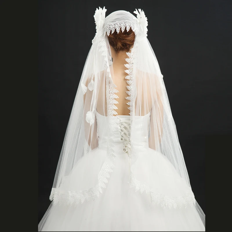 Modern Soft Tulle Comfortable Lace Edge Mid-Length Bridal Veils Special Wedding Accessorizes Charming Luxury Chic | Свадьбы и