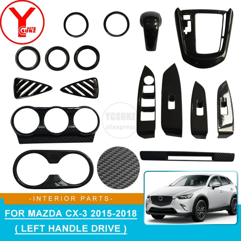 Аксессуары для интерьера автомобиля из углеродного волокна ABS mazda cx-3 cx3 2015 2016 2017 2018