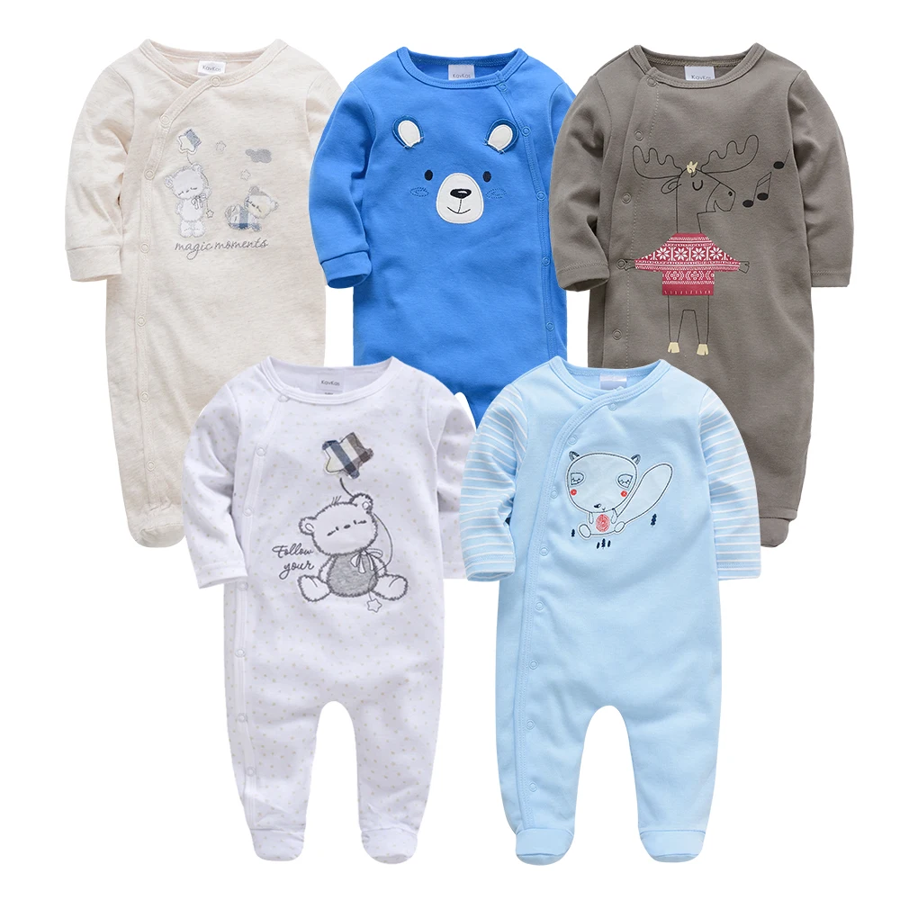 Kavkas Roupa De Bebes Infantil Menina Full Sleeve Newborn Baby Boy Rompers 5pcs Infant Girls Clothing Set | Детская одежда и обувь
