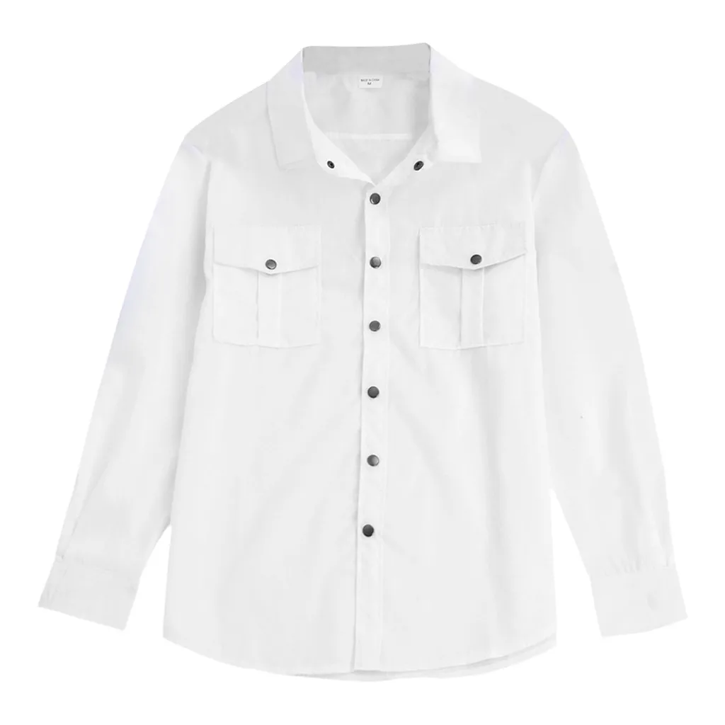 Весенняя Мужская рубашка в стиле милитари, повседневная, свободная, Camisa, мужская, соединенная, летняя, модная, рабочая, с несколькими карманами, с длинными рукавами, рубашка, топ, блузка